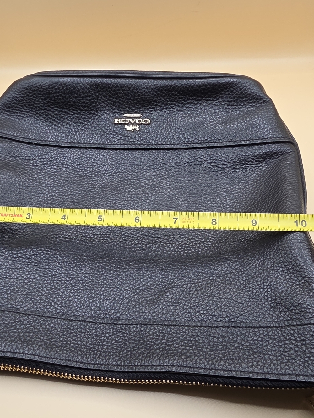 Coach F76668 Black Leather Paxton Duffle Crossbody Bag Black Gold Tone Chain - Picture 12 of 13